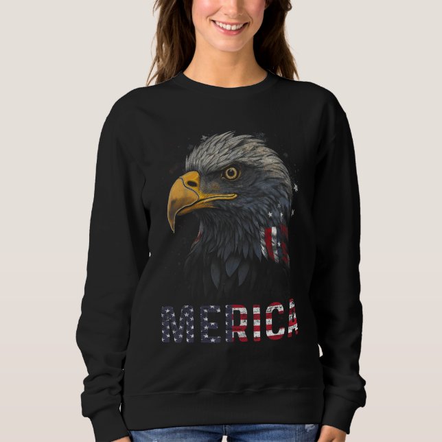 Sweatshirt Eagle American Flag USA Flag Mullet Eagle 4th of J (Devant)