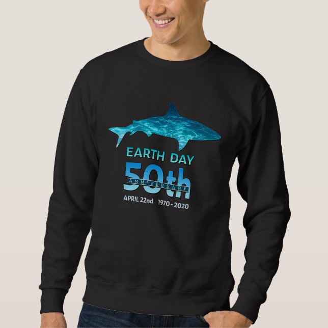 Sweatshirt Earth Day 50th Anniversary Shark Silhouette (Devant)