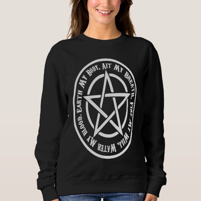 Sweatshirt Earth My Body Air My Breath Fire My Will Water My  (Devant)