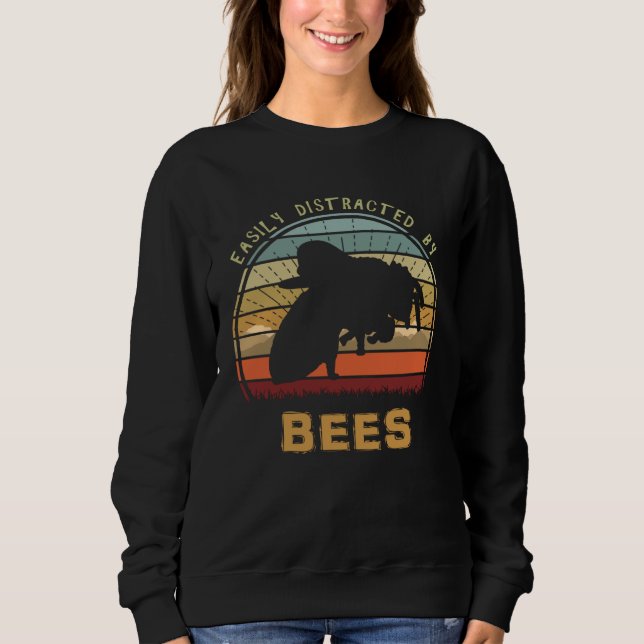 Sweatshirt Easily Distracted By Bees Cool Sunset Nature (Devant)