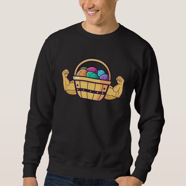 Sweatshirt Easter Basket Muscles Bodybuilding Easter (Devant)