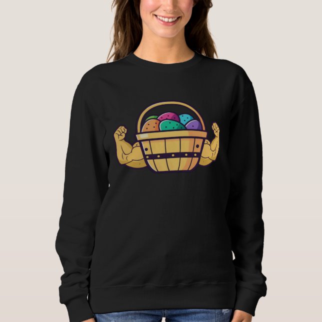 Sweatshirt Easter Basket Muscles Bodybuilding Easter (Devant)