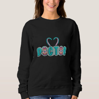 Sweatshirt Easter Bunnies Healthcare   Women Easter Day Eggs 