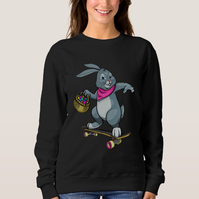 Sweatshirt Easter Bunnies Net Nature   Women Easter Day Eggs  (Devant)