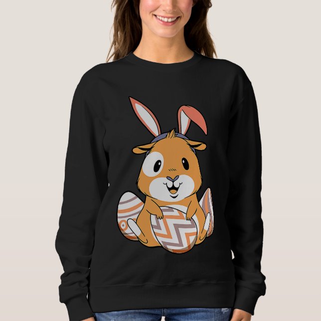 Sweatshirt Easter Guinea Pig With Bunny Ears & Eggs   Easter (Devant)