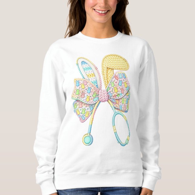 Sweatshirt Easter Nurse Yarn Crochet Bunny Ears (Devant)
