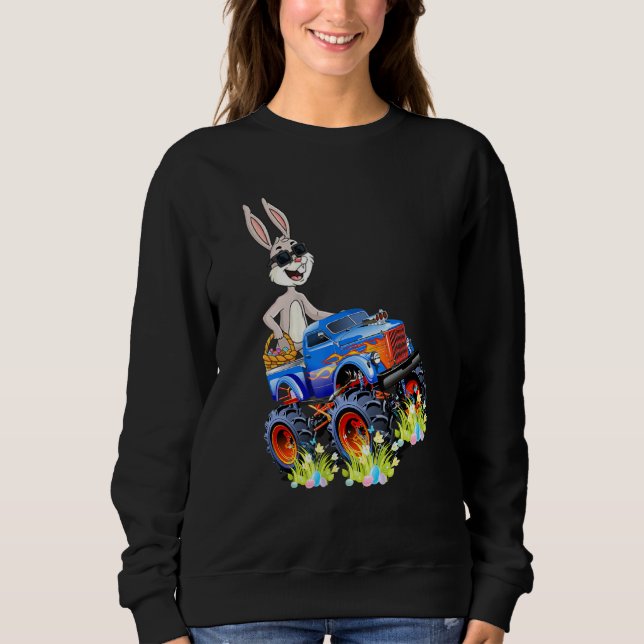 Sweatshirt Easter Rabbit équitation Monster Camion Garçons Fi (Devant)