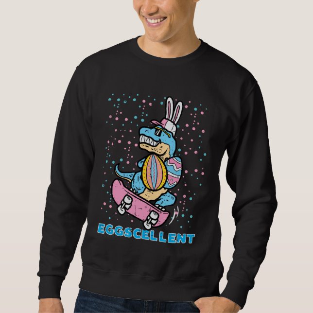Sweatshirt Easter Skater Dino Eggcellent Trex Toddler Boys Ki (Devant)