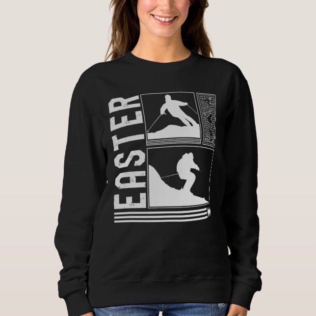 Sweatshirt Easter Skiing Skier Winter Snowboard Snowboarder (Devant)