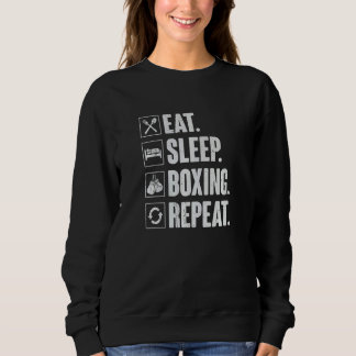 Sweatshirt Eat Sleep Boxing Repeat   Retro Man Boxing