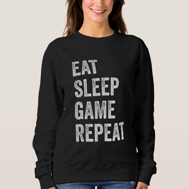 Sweatshirt Eat Sleep Game Repeat  Video Games Gaming Men Boys (Devant)