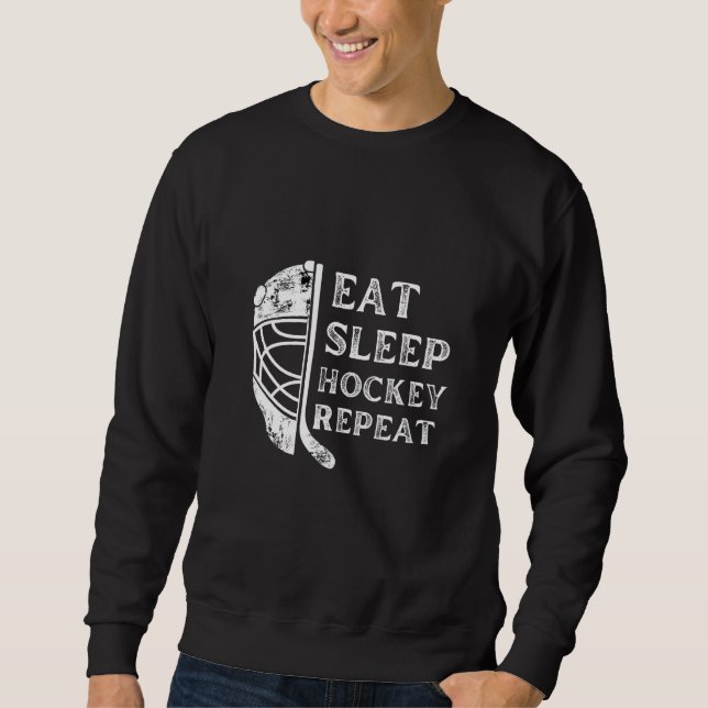 Sweatshirt Eat Sleep Hockey Repeat (Devant)
