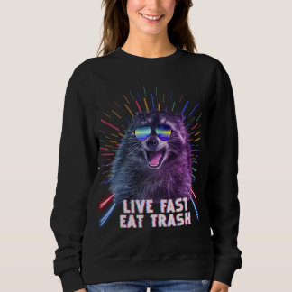 Sweatshirt Eat Trash Raccoon Panda Rave Old School Pilot Sung