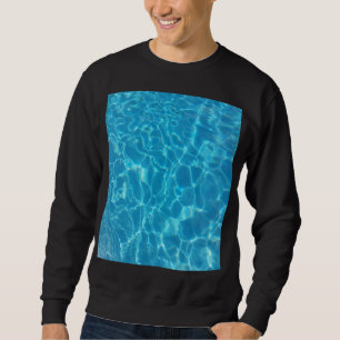 Sweatshirt Eau de piscine bleu ciel cristallin