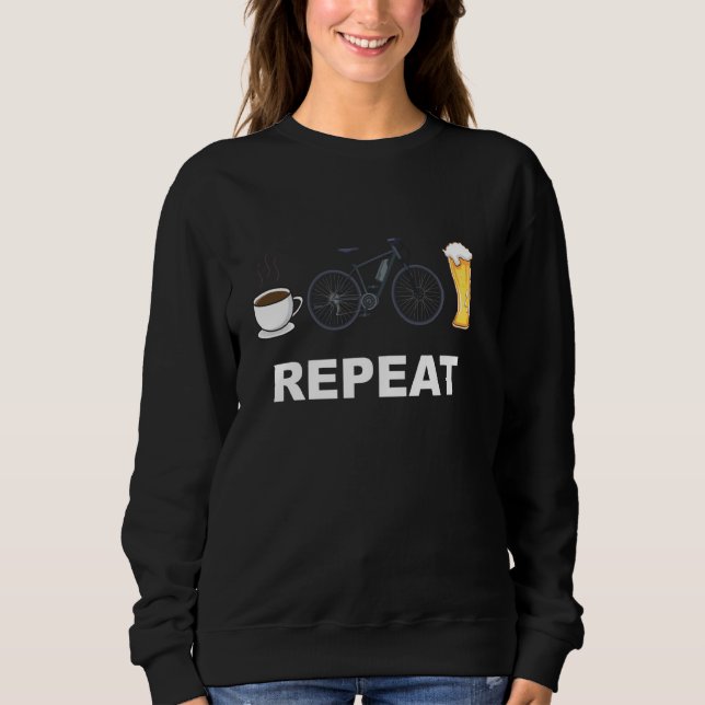 Sweatshirt Ebike Cyclisme Bicylce Café Ebike Bière Répétition (Devant)