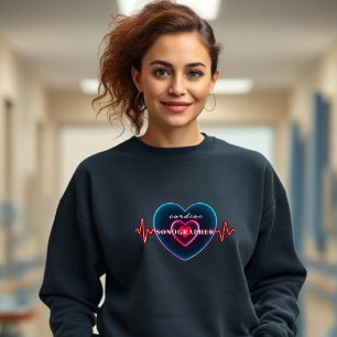 Sweatshirt Échocardiographiste   Battement de cœur   Cœur ave