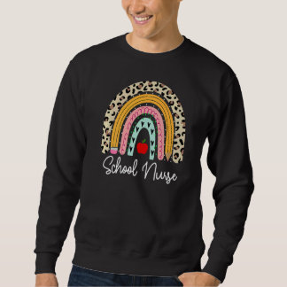 Sweatshirt École Infirmière Rainbow Leopard Retour À L'École