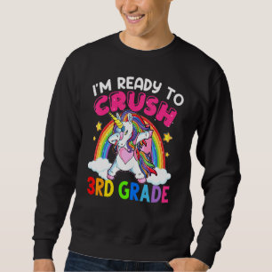 Sweatshirt Écraser 3e Année Dabbing Unicorn Retour À L'École