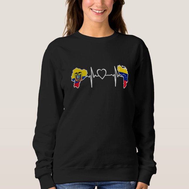 Sweatshirt Ecuador Venezuela Flag Ecuadorian Venezuelan Heart (Devant)