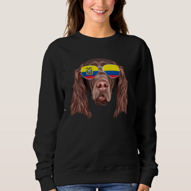 Sweatshirt Ecuadorian Flag Field Spaniel Dog Ecuador Pocket (Devant)