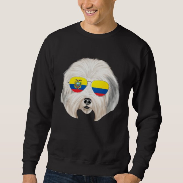Sweatshirt Ecuadorian Flag Old English Sheepdog Dog Ecuador P (Devant)