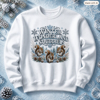 Sweatshirt Écureuils de l'Hiver Merveilleux Graphique Animal