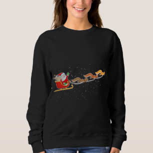Sweatshirt Écureuils du Père Noël tirant des traîneaux Gif de