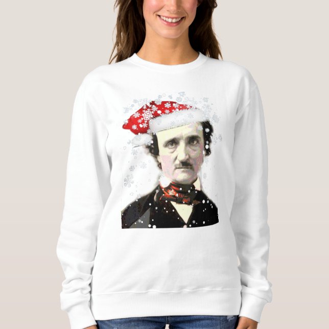 Sweatshirt Edgar Allan Poe Casquette de Noël Snowflake T-Shir (Devant)