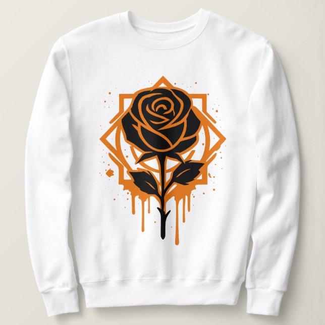 Sweatshirt Edgy Dripping Rose Artwork (Design devant)