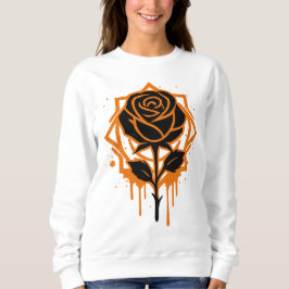 Sweatshirt Edgy Dripping Rose Artwork