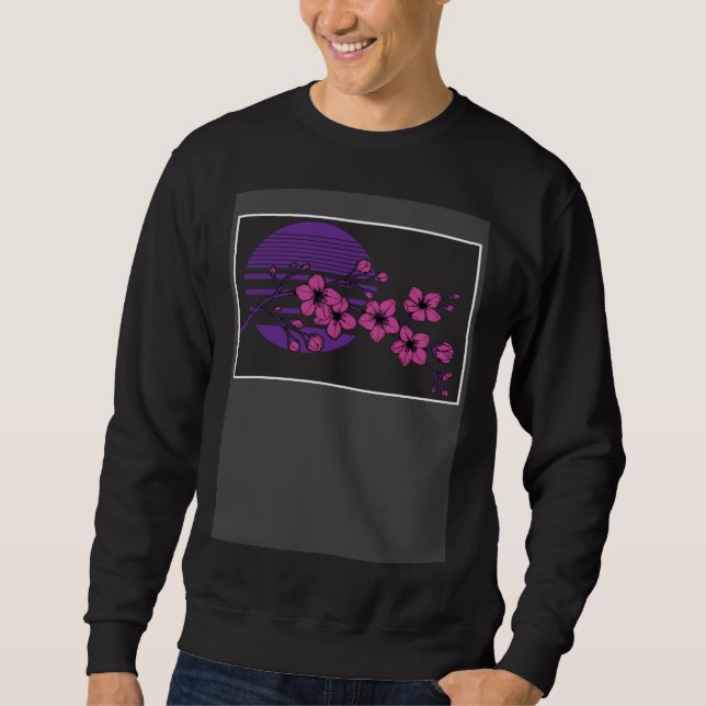 Sweatshirt Edgy Soft Grunge Japanese Cherry Blossom Tree Aest (Devant)