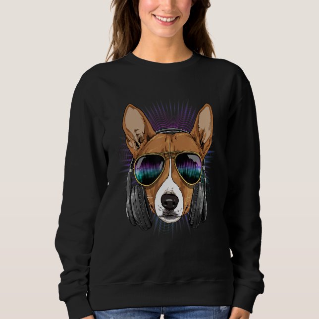 Sweatshirt EDM House Music DJ African Basenji Music  Music Ar (Devant)