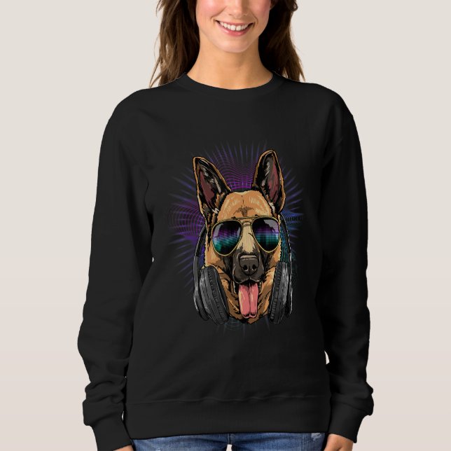 Sweatshirt EDM House Music DJ German Shepherd Music  Music Ar (Devant)