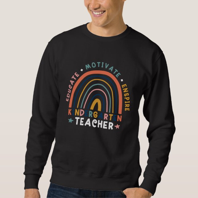Sweatshirt Educate Motivate Inspire Kindergarten Teacher Rain (Devant)