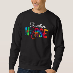 Sweatshirt Éducateur Infirmière Squad Watercol Love Stethosco