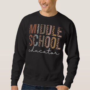 Sweatshirt Éducatrice du collège Leopard Appréciation des fem
