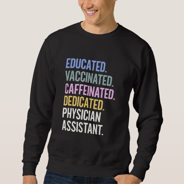 Sweatshirt Éduqué Vacciné Caféiné Dévoué (Devant)