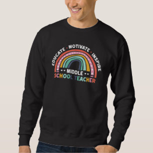 Sweatshirt Eduquer Motivate Inspirer Enseignant du collège Ra