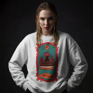 Sweatshirt Eff Capitalisme Carte Tarot Tour Symbole Brûle