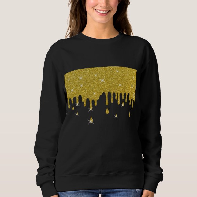 Sweatshirt Effet Parties scintillant or et étincelles (Devant)