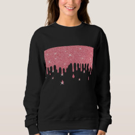 Sweatshirt Effet Parties scintillant rose et étincelles
