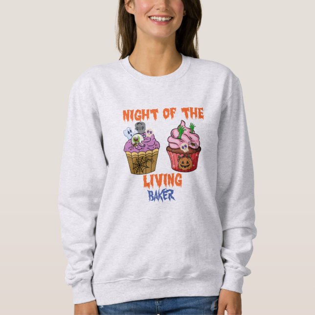Sweatshirt Éffrayant Halloween Freight Night Cupcake Amateurs (Devant)