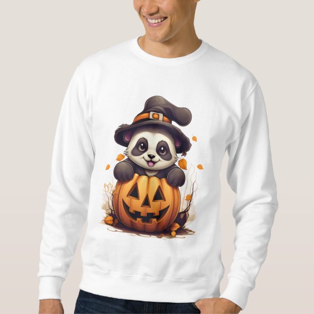 Sweatshirt Éffrayant Panda, tenue d'Halloween Kawaii en octob (Devant)