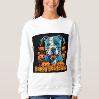 Sweatshirt Éffrayant Pitbull Happy Howloween