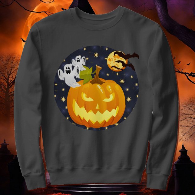 Sweatshirt Éffrayante mignonne Citrouille d'Halloween (Créateur téléchargé)