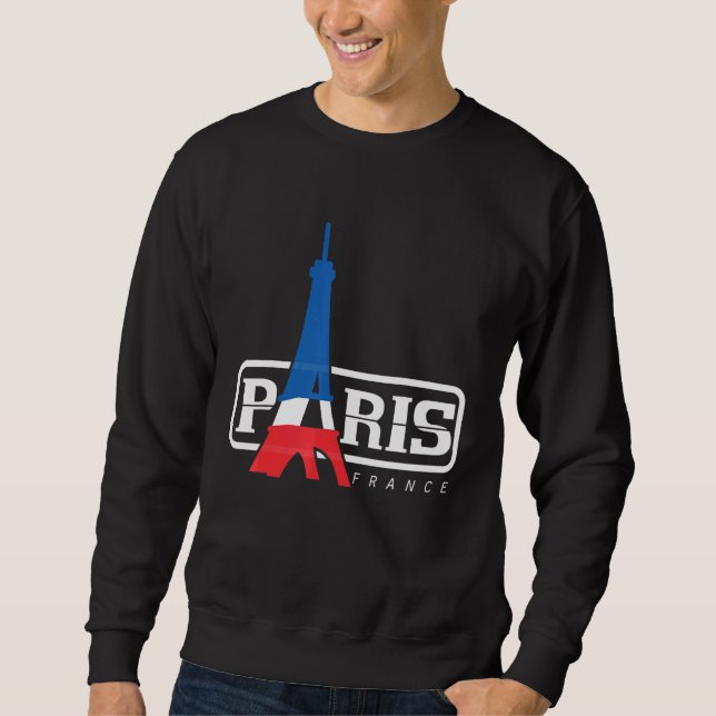 Sweatshirt Eiffel Tower Paris Bastille Day French Love (Devant)