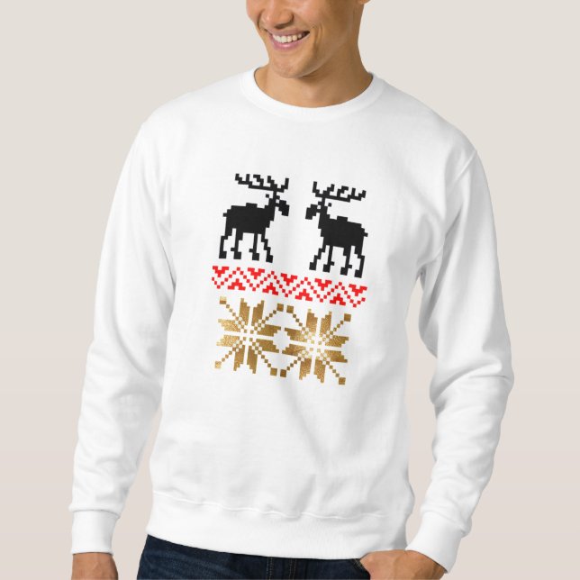 Sweatshirt Elch Schwarz Rot Gold Deutschland (Vorderseite)
