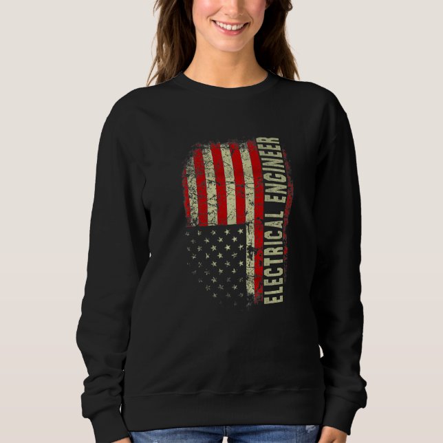 Sweatshirt Electrical Engineer 4th July US Flag Patriotic Eng (Devant)