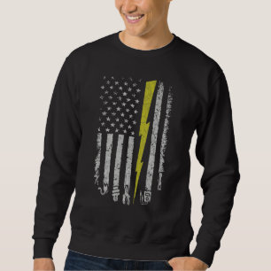 Sweatshirt Électricien Drapeau Américain US Outils Pour Élect