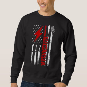 Sweatshirt Électricien Us Outils Drapeau Pour Électriciens